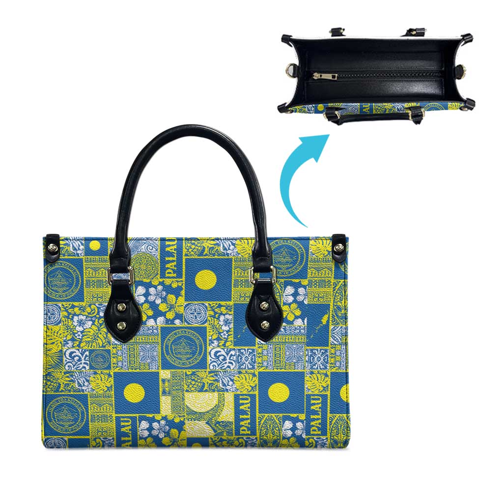 Palau Ungil Kurismas Leather Bag Pacific Patchwork Xmas Vibes LT9 - Polynesian Pride