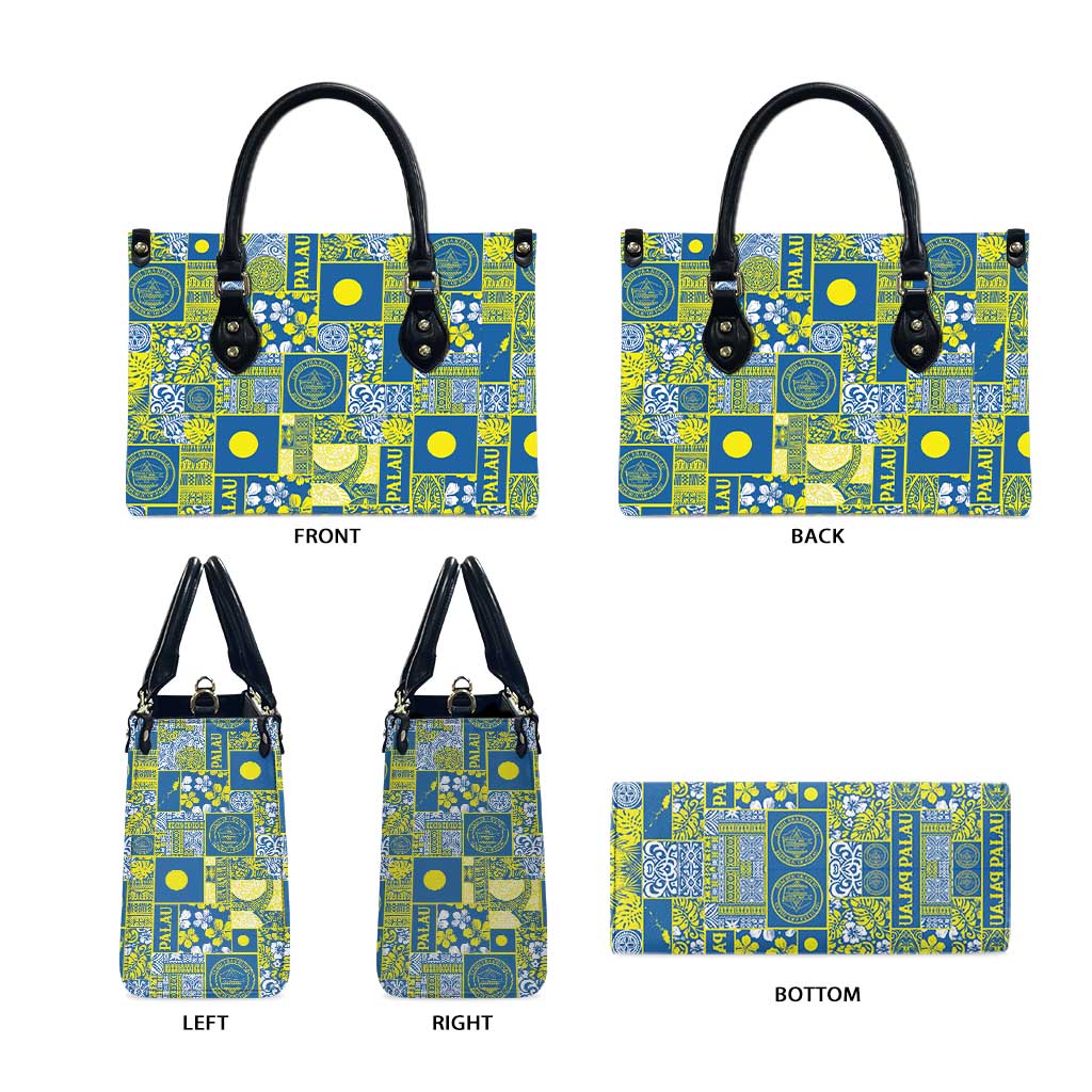 Palau Ungil Kurismas Leather Bag Pacific Patchwork Xmas Vibes LT9 - Polynesian Pride