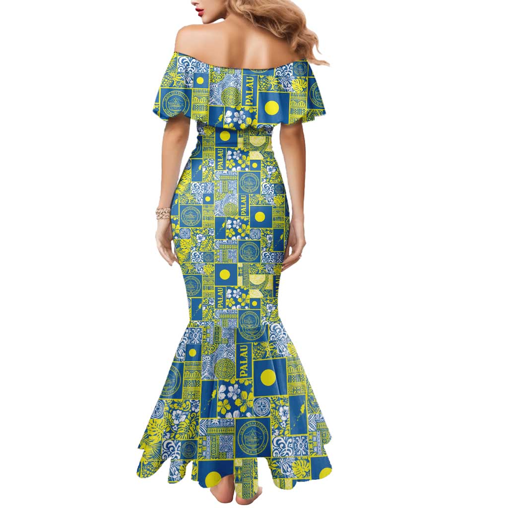 Palau Ungil Kurismas Mermaid Dress Pacific Patchwork Xmas Vibes - Polynesian Pride