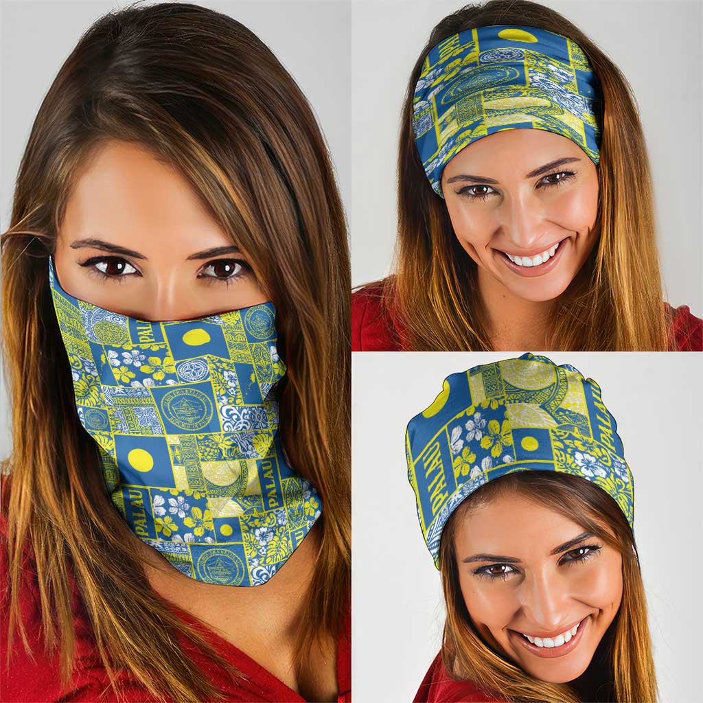 Palau Ungil Kurismas Neck Gaiter Pacific Patchwork Xmas Vibes LT9 - Polynesian Pride