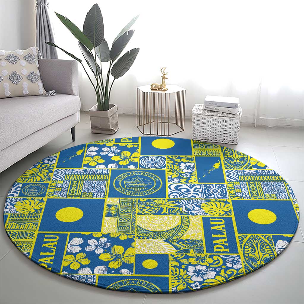 Palau Ungil Kurismas Round Carpet Pacific Patchwork Xmas Vibes LT9 - Polynesian Pride