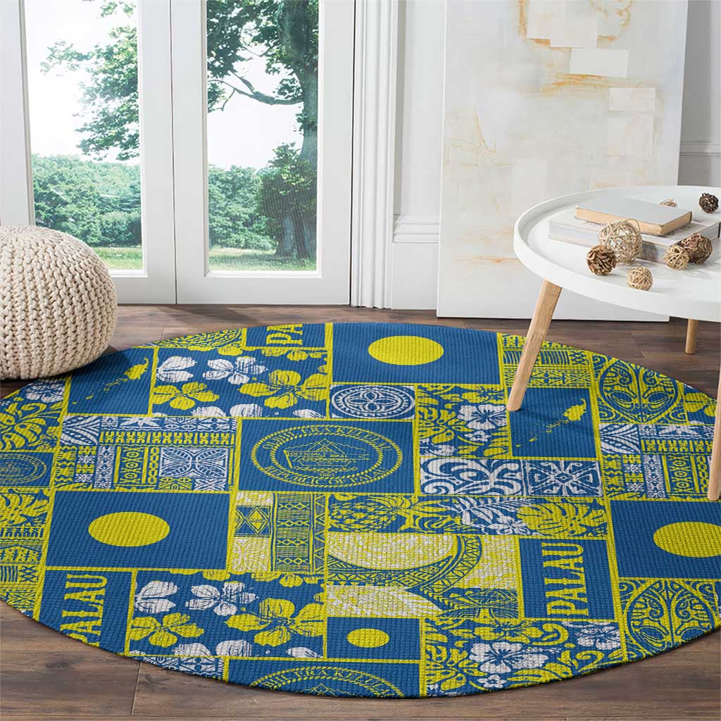 Palau Ungil Kurismas Round Carpet Pacific Patchwork Xmas Vibes LT9 - Polynesian Pride