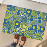 Palau Ungil Kurismas Rubber Doormat Pacific Patchwork Xmas Vibes - Polynesian Pride