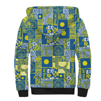 Palau Ungil Kurismas Sherpa Hoodie Pacific Patchwork Xmas Vibes - Polynesian Pride