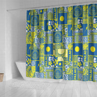 Palau Ungil Kurismas Shower Curtain Pacific Patchwork Xmas Vibes LT9 - Polynesian Pride