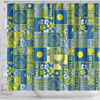 Palau Ungil Kurismas Shower Curtain Pacific Patchwork Xmas Vibes LT9 - Polynesian Pride