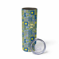 Palau Ungil Kurismas Skinny Tumbler Pacific Patchwork Xmas Vibes LT9 - Polynesian Pride