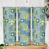Palau Ungil Kurismas Skinny Tumbler Pacific Patchwork Xmas Vibes LT9 - Polynesian Pride