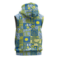 Palau Ungil Kurismas Sleeveless Hoodie Pacific Patchwork Xmas Vibes LT9 - Polynesian Pride