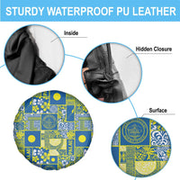 Palau Ungil Kurismas Spare Tire Cover Pacific Patchwork Xmas Vibes - Polynesian Pride