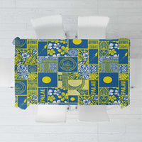 Palau Ungil Kurismas Tablecloth Pacific Patchwork Xmas Vibes LT9 Green - Polynesian Pride