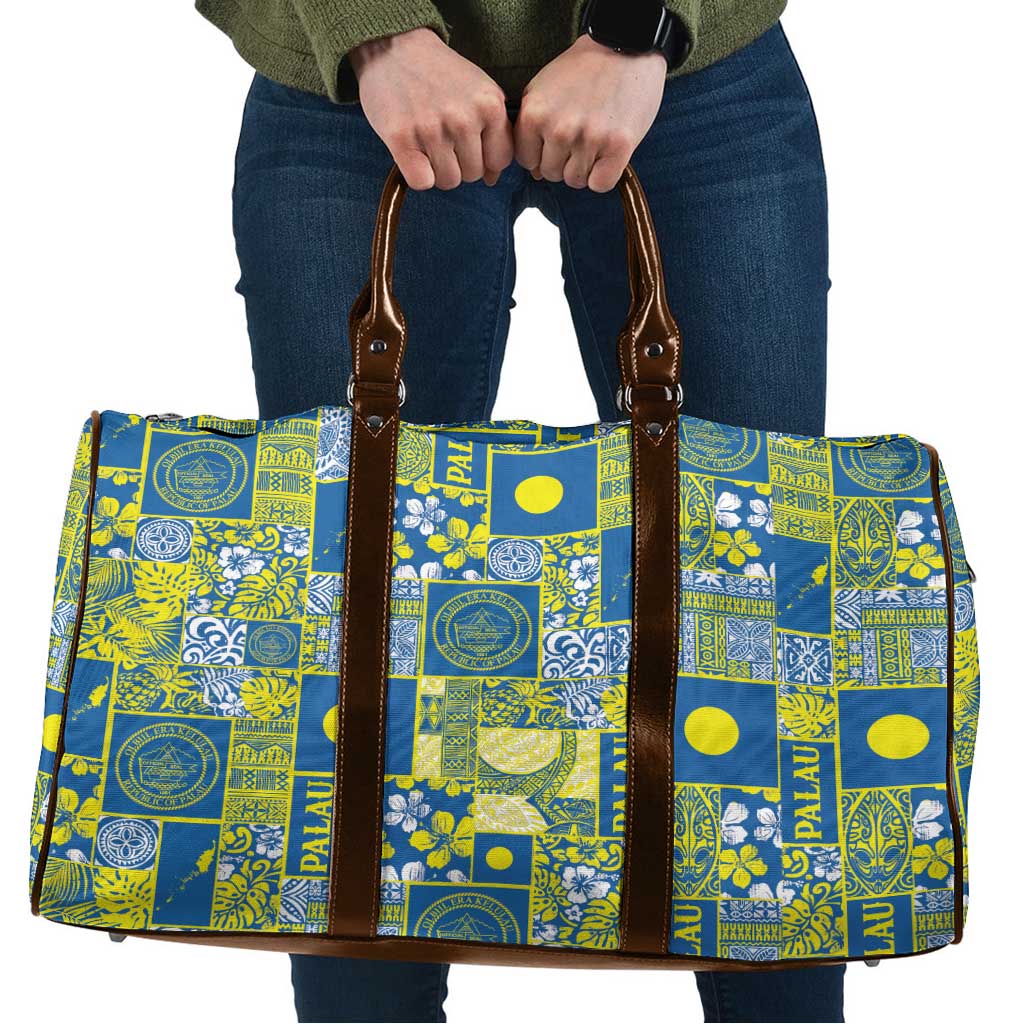 Palau Ungil Kurismas Travel Bag Pacific Patchwork Xmas Vibes LT9 Green - Polynesian Pride