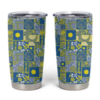 Palau Ungil Kurismas Tumbler Cup Pacific Patchwork Xmas Vibes LT9 Green - Polynesian Pride
