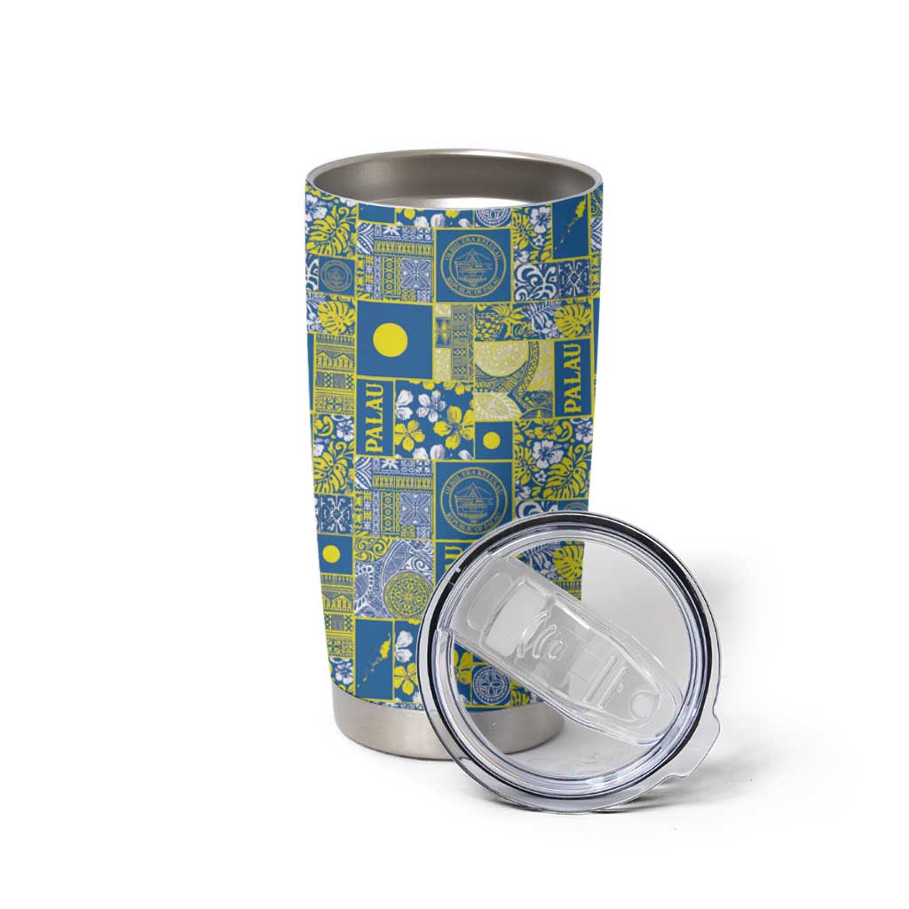 Palau Ungil Kurismas Tumbler Cup Pacific Patchwork Xmas Vibes LT9 - Polynesian Pride