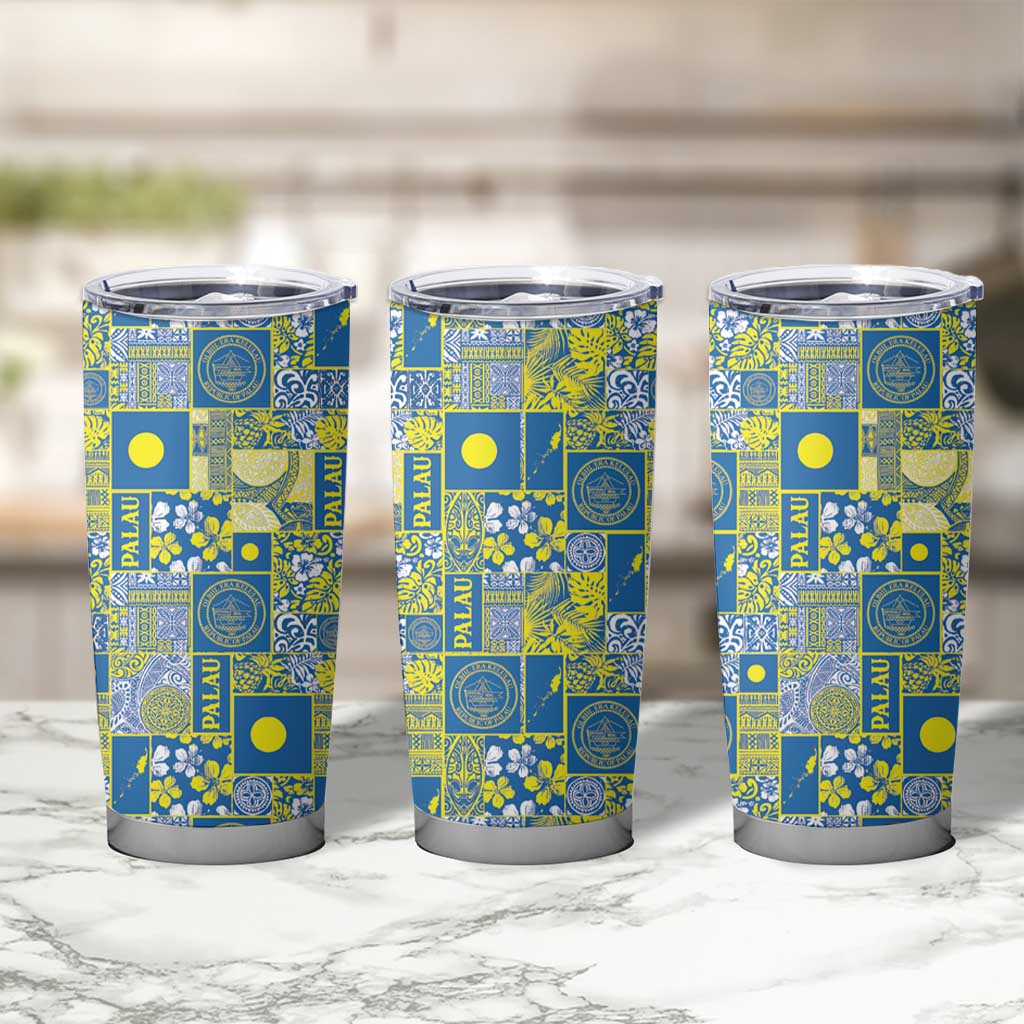 Palau Ungil Kurismas Tumbler Cup Pacific Patchwork Xmas Vibes LT9 - Polynesian Pride