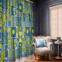 Palau Ungil Kurismas Window Curtain Pacific Patchwork Xmas Vibes LT9 - Polynesian Pride