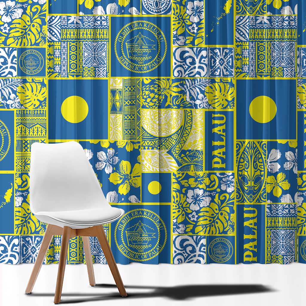 Palau Ungil Kurismas Window Curtain Pacific Patchwork Xmas Vibes LT9 - Polynesian Pride