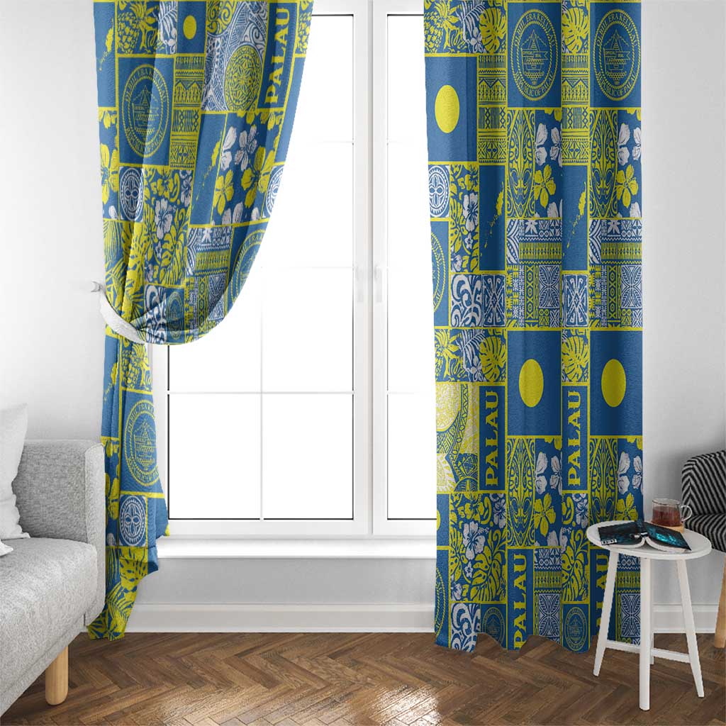Palau Ungil Kurismas Window Curtain Pacific Patchwork Xmas Vibes LT9 - Polynesian Pride