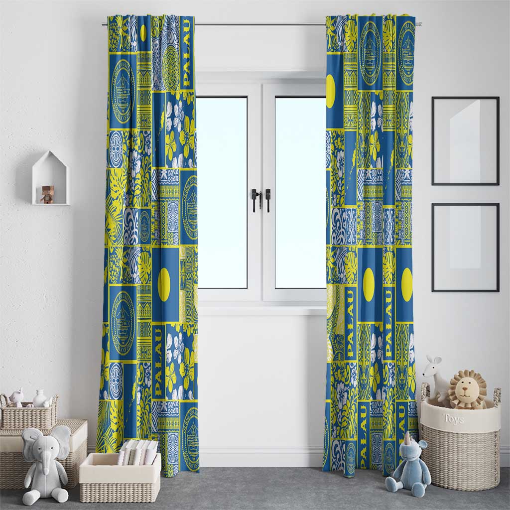 Palau Ungil Kurismas Window Curtain Pacific Patchwork Xmas Vibes LT9 - Polynesian Pride