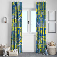 Palau Ungil Kurismas Window Curtain Pacific Patchwork Xmas Vibes LT9 - Polynesian Pride