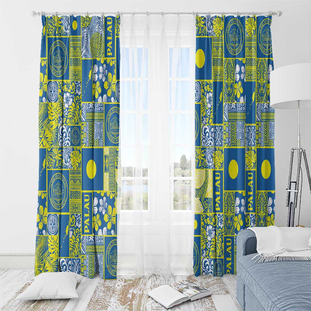 Palau Ungil Kurismas Window Curtain Pacific Patchwork Xmas Vibes LT9 - Polynesian Pride