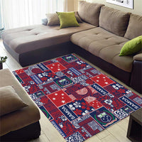 Red Samoa Manuia Le Kerisimasi Area Rug Pacific Patchwork Xmas Vibes LT9 - Polynesian Pride