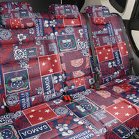 Red Samoa Manuia Le Kerisimasi Back Car Seat Cover Pacific Patchwork Xmas Vibes LT9 - Polynesian Pride