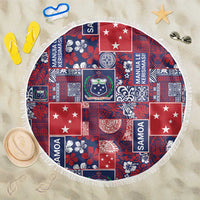 Red Samoa Manuia Le Kerisimasi Beach Blanket Pacific Patchwork Xmas Vibes LT9 One Size 150cm Red - Polynesian Pride