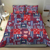 Red Samoa Manuia Le Kerisimasi Bedding Set Pacific Patchwork Xmas Vibes LT9 - Polynesian Pride