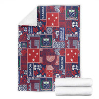 Red Samoa Manuia Le Kerisimasi Blanket Pacific Patchwork Xmas Vibes LT9 - Polynesian Pride