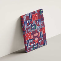 Red Samoa Manuia Le Kerisimasi Canvas Wall Art Pacific Patchwork Xmas Vibes LT9 - Polynesian Pride