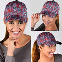 Red Samoa Manuia Le Kerisimasi Classic Cap Pacific Patchwork Xmas Vibes - Polynesian Pride