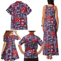 Red Samoa Manuia Le Kerisimasi Family Matching Tank Maxi Dress and Hawaiian Shirt Pacific Patchwork Xmas Vibes LT9 - Polynesian Pride