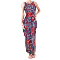 Red Samoa Manuia Le Kerisimasi Family Matching Tank Maxi Dress and Hawaiian Shirt Pacific Patchwork Xmas Vibes LT9 Mom's Dress Red - Polynesian Pride