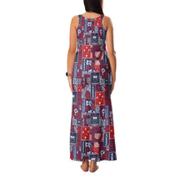 Red Samoa Manuia Le Kerisimasi Family Matching Tank Maxi Dress and Hawaiian Shirt Pacific Patchwork Xmas Vibes LT9 - Polynesian Pride