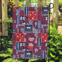 Red Samoa Manuia Le Kerisimasi Garden Flag Pacific Patchwork Xmas Vibes LT9 Garden Flag Red - Polynesian Pride