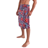 Red Samoa Manuia Le Kerisimasi Lavalava Pacific Patchwork Xmas Vibes LT9 - Polynesian Pride
