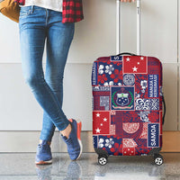 Red Samoa Manuia Le Kerisimasi Luggage Cover Pacific Patchwork Xmas Vibes LT9 - Polynesian Pride