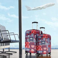 Red Samoa Manuia Le Kerisimasi Luggage Cover Pacific Patchwork Xmas Vibes LT9 - Polynesian Pride