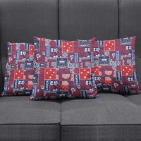 Red Samoa Manuia Le Kerisimasi Pillow Cover Pacific Patchwork Xmas Vibes - Polynesian Pride