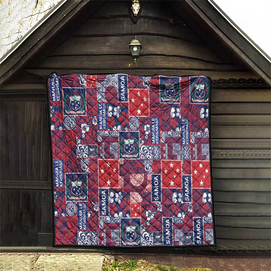 Red Samoa Manuia Le Kerisimasi Quilt Pacific Patchwork Xmas Vibes LT9 - Polynesian Pride