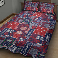 Red Samoa Manuia Le Kerisimasi Quilt Bed Set Pacific Patchwork Xmas Vibes LT9 - Polynesian Pride