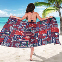 Red Samoa Manuia Le Kerisimasi Sarong Pacific Patchwork Xmas Vibes LT9 - Polynesian Pride