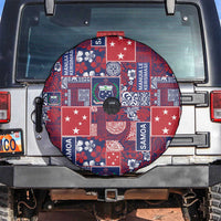 Red Samoa Manuia Le Kerisimasi Spare Tire Cover Pacific Patchwork Xmas Vibes LT9 Red - Polynesian Pride