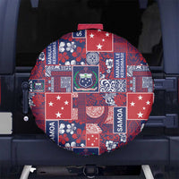 Red Samoa Manuia Le Kerisimasi Spare Tire Cover Pacific Patchwork Xmas Vibes LT9 No hole Red - Polynesian Pride