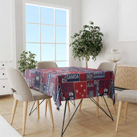 Red Samoa Manuia Le Kerisimasi Tablecloth Pacific Patchwork Xmas Vibes LT9 - Polynesian Pride