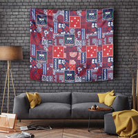 Red Samoa Manuia Le Kerisimasi Tapestry Pacific Patchwork Xmas Vibes LT9 Red - Polynesian Pride