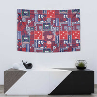 Red Samoa Manuia Le Kerisimasi Tapestry Pacific Patchwork Xmas Vibes LT9 - Polynesian Pride