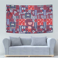 Red Samoa Manuia Le Kerisimasi Tapestry Pacific Patchwork Xmas Vibes LT9 - Polynesian Pride