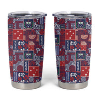 Red Samoa Manuia Le Kerisimasi Tumbler Cup Pacific Patchwork Xmas Vibes LT9 Red - Polynesian Pride